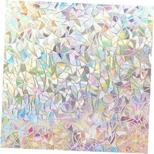  Window Privacy Film Static Window Clings Vinyl 3D 17.5" x 78.7" Multicolor