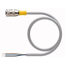 1Pc TURCK RK 4T-6Cordset, M12 Female to Cut-end, Gray, 3 cond., 6 m, PVC, G