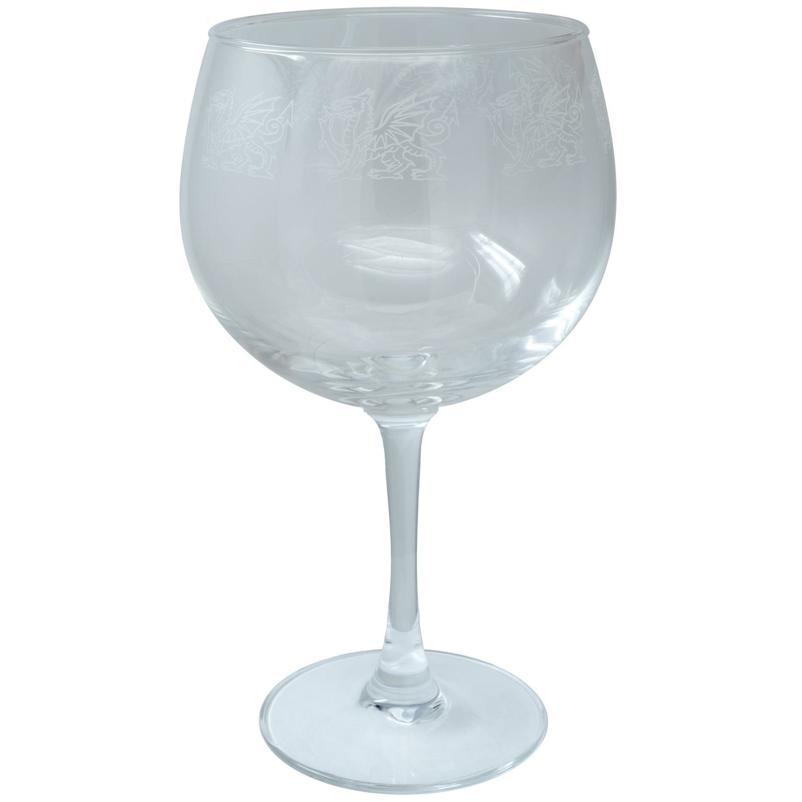 Gin Balloon Glass Welsh Dragon Engraved Pattern Large Copa Glass Barware Gift