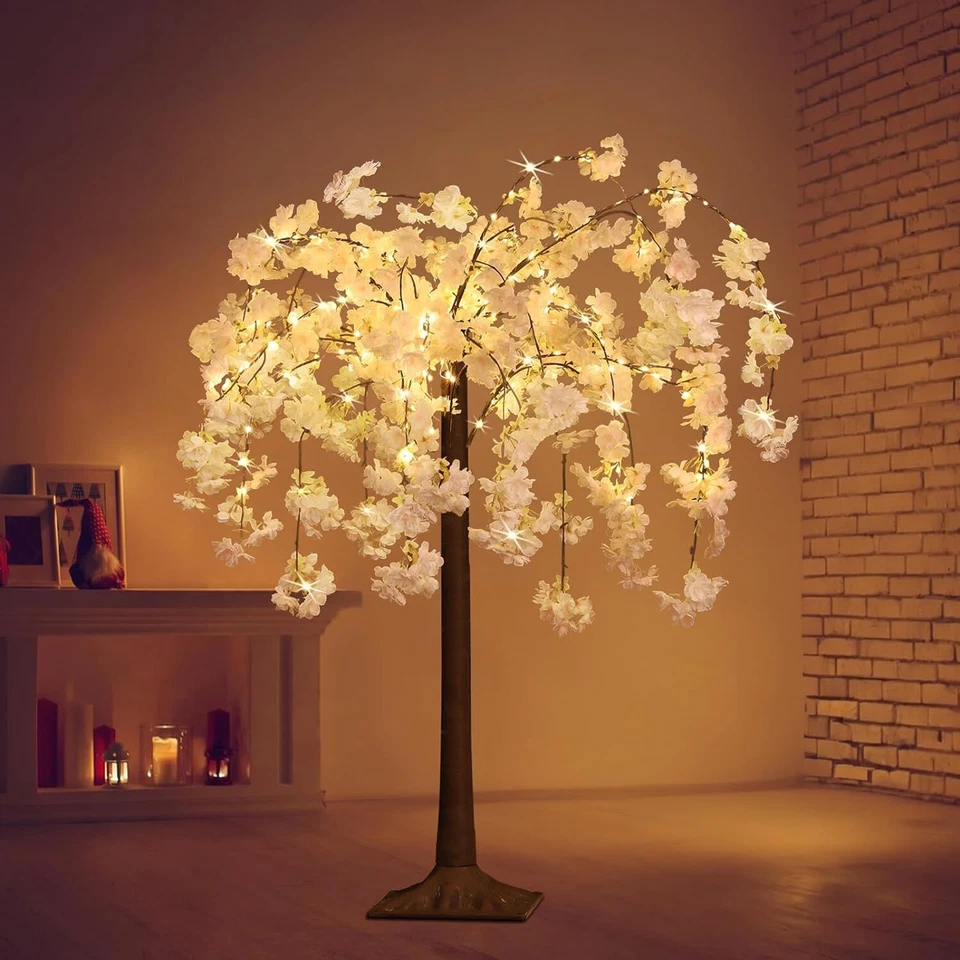 4FT Cherry Blossom Tree with 228 LED Fairy Lights, Artificial Lighted Trees - Image 3 of 4