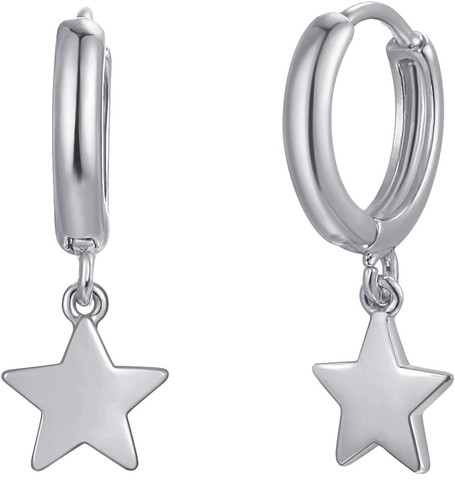 12Pairs Small Butterfly Star Hoop Earrings Set for Women Girl Mini