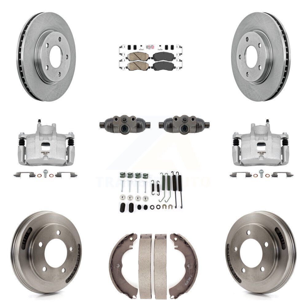 Front Rear Brake Caliper Rotor Drum Ceramic Pad Shoe Cylinder Hardware Kit for Enhanced Braking Performance