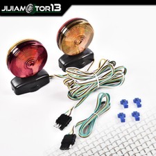 For 12v Magnetic Towing Tow Light Trailer Rv Tow Dolly Tail Towed Amberred Lamp