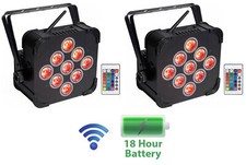 2 Rockville BEST PAR 60 Rechargeable Par Can Wash Lights wWireless DMX RGBWA UV