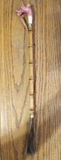 Vintage Schnauzer Dog Bamboo Shoe Horn Leather Handle 21"
