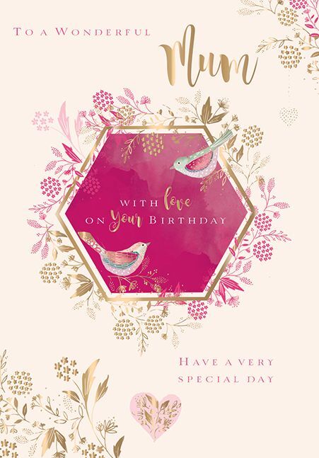 Birthday Card - Mum - Love Birds - Ling Design Quality NEW