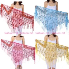 2026 Bauchtanz Hüfttuch Gürtel Pailletten Schal Wrap Samba Fransen Gürtel