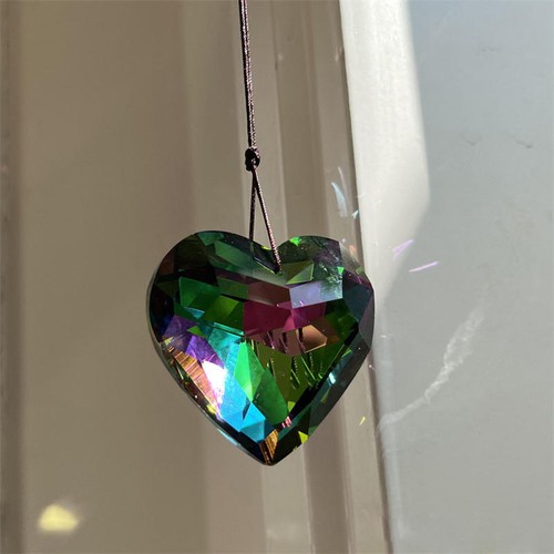Crystal Prism Pendant Peach Heart Craft 45mm Sun Catcher Accessories Pendant - Picture 11 of 19