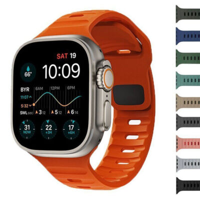Silicone Sport Band Strap For Apple Watch Series Ultra 2 3 11 10 9 8 7 6 5 49mm