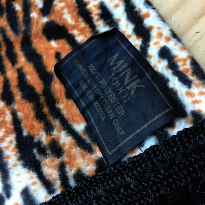 Vintage 1970s Mink Touch Cheetah / leopard design Orange Scarf