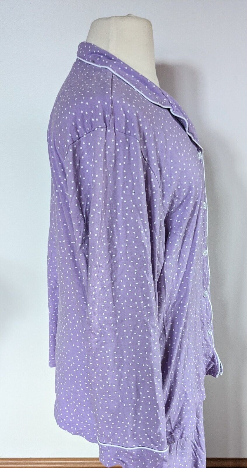 Pajamagram Size XL Lavender Polka Dot Pajama Set … - image 4