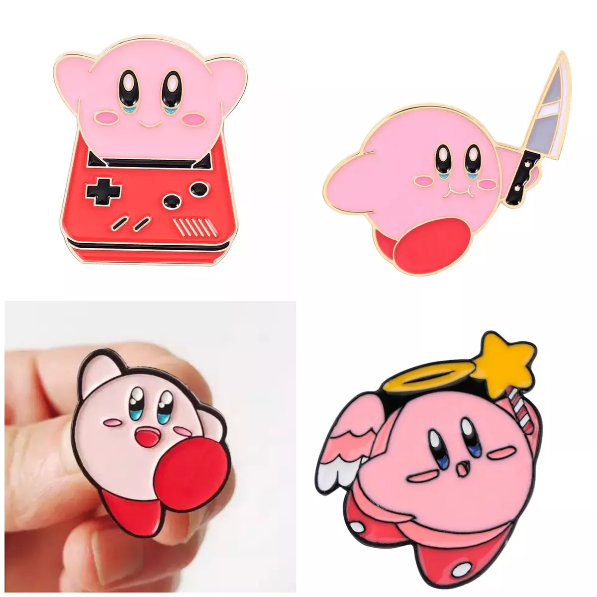 New! Kirby Game Character Pink Enamel Metal Pin set 5 pcs Kirby Nintendo  Game