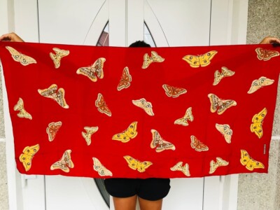 Fabric Frontline Zurich Seide Schal Seidentuch Silk Scarf  butterflies Rare