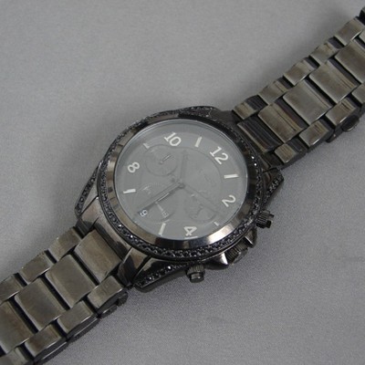 NEW MICHAEL KORS BLAIR BLACK S/STEEL, CHRONO. CRYSTAL GLITZ  display picture 1