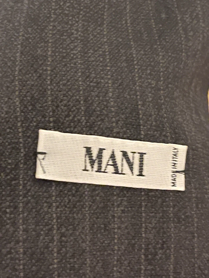 Chaqueta Blazer MANI By Giorgio Armani 100% Lana Virgen Gris Carbón Rayas 44R Foto 4 de 4