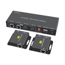 HDMI Extender Splitter 1 in 2 Out Over Cat5e/6 Ethernet Adapter Up to 165FT H...