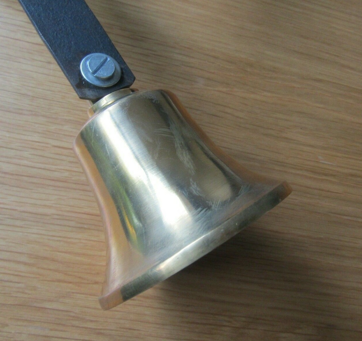 BRASS SHOP DOOR BELL + HEAVY CAST IRON BRACKET Entrance bell old rustic