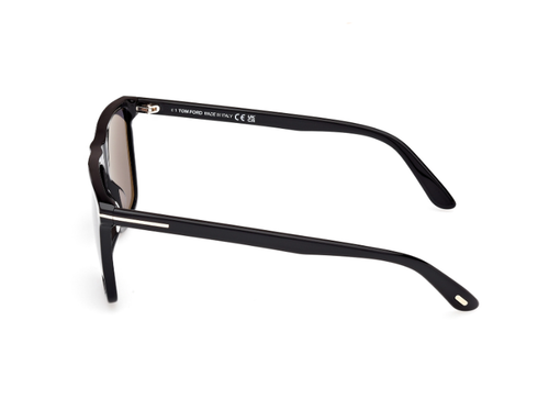 Tom Ford Fletcher FT0832 01D Shiny Black/Smoke polarized Square Men's Sunglasses - 第 2/4 張圖片
