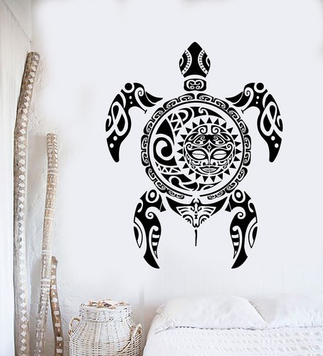 Vinyl Wall Decal Sea Turtle Animal Ethnic Marine Style Ocean Stickers ...