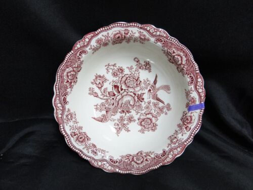 Crown Ducal Bristol Pink, Flowers & Birds: Cereal Bowl, 6 3/4", As Is - Picture 2 of 10