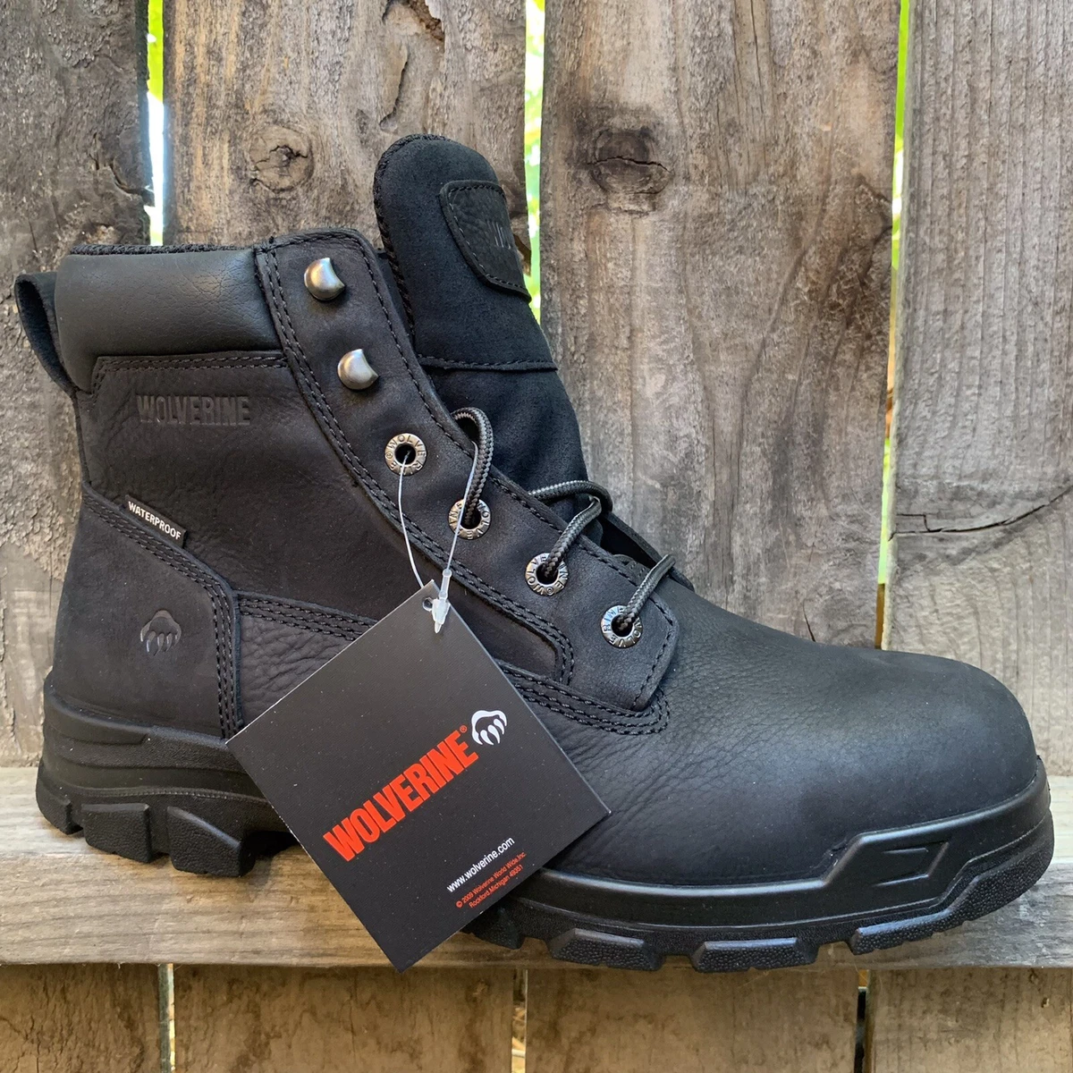Wolverine black top steel toe boots