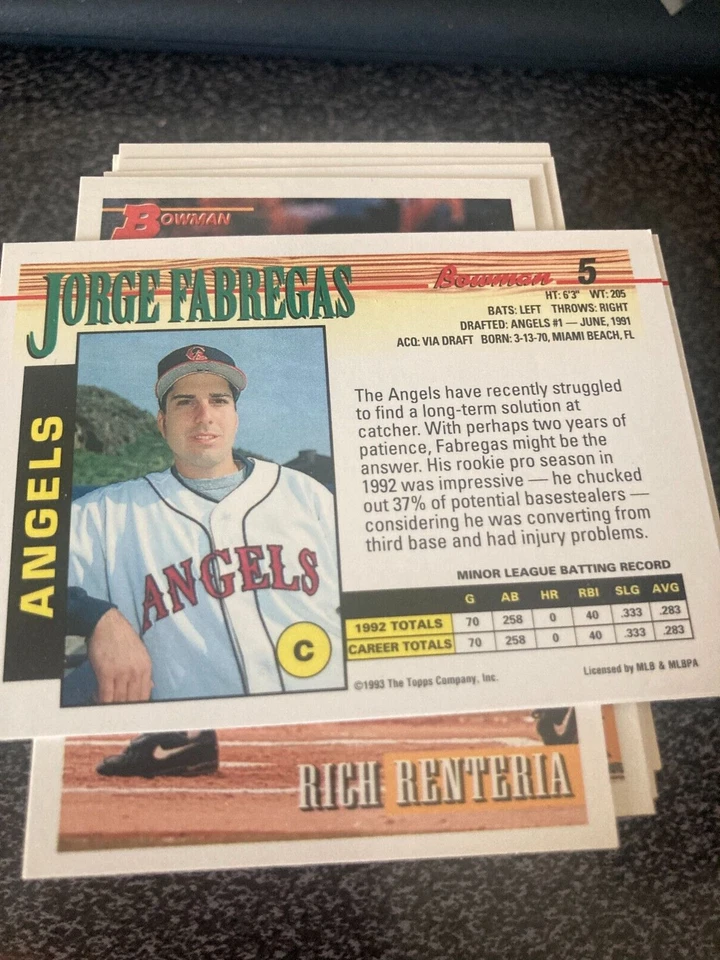 1993 TOPPS BOWMAN BASEBALL CARDS YOU PICK - Image 2 of 2