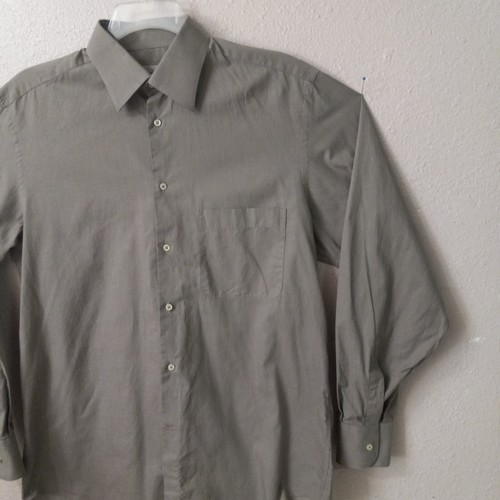 LAZO Camicia Elegante Uomo Taglia 16/41 Manica Lunga Beige Bottoni Cotone Italia J673 - Foto 4 di 9