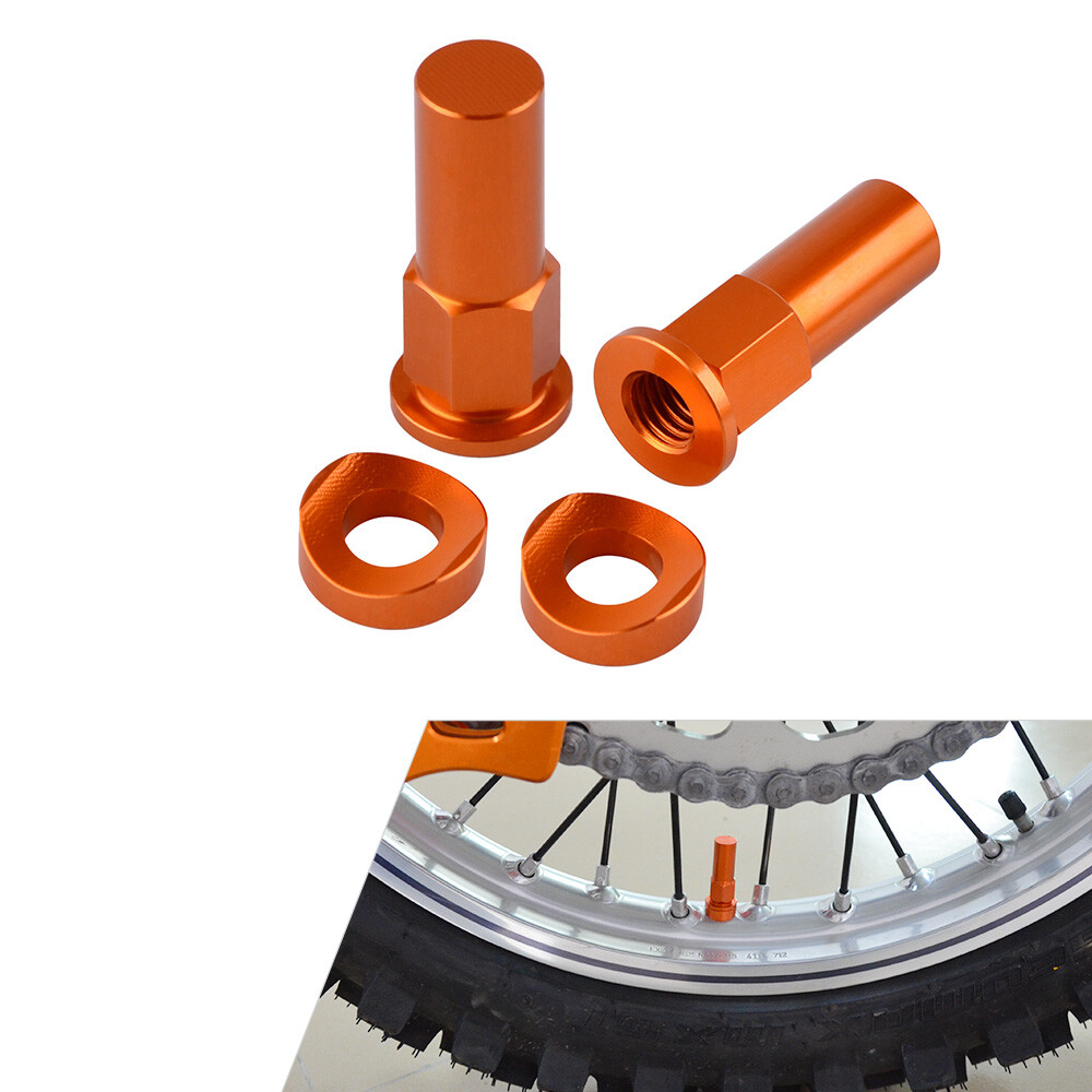 Orange CNC Billet Rim Lock Nuts Spacer Kit Fit for KTM EXC MXC XC