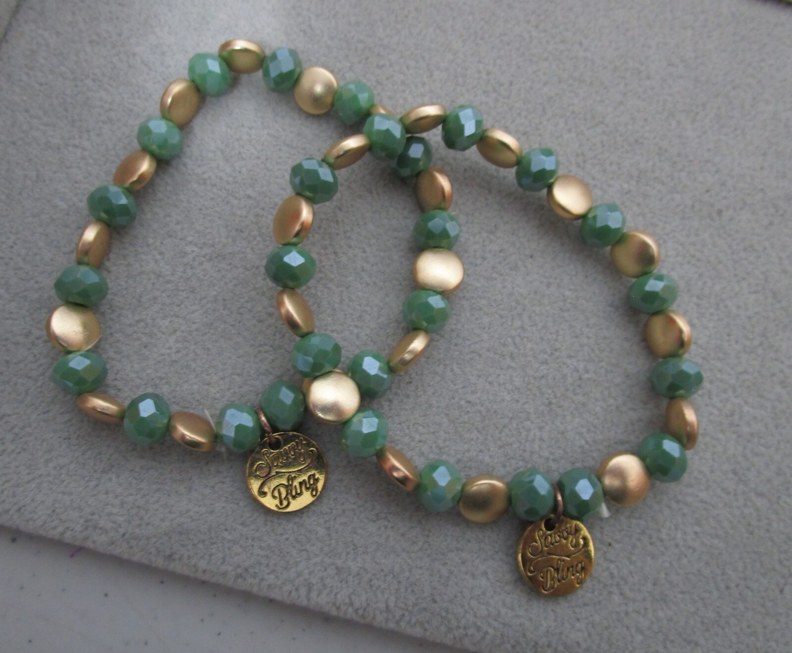 SAVOY BLING Bracelets 2 Stackable Bead Stretch Gr… - image 3