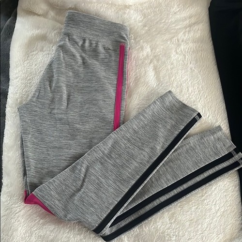 Adidas Gray Athletic Leggings & Justice Black leggings w/Sparkly Design size 7/8 - Picture 6 of 11