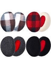 Geyoga 4 Pairs Bandless Ear Muffs Fleece Ear Muffs Thick Winter Ear Covers Co...