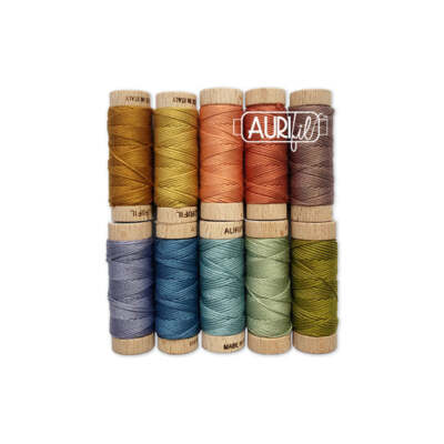 Aurifil 10 Small Spools COTTON FLOSS (18YDS EA) Little Quaker ABC by Susan Ache
