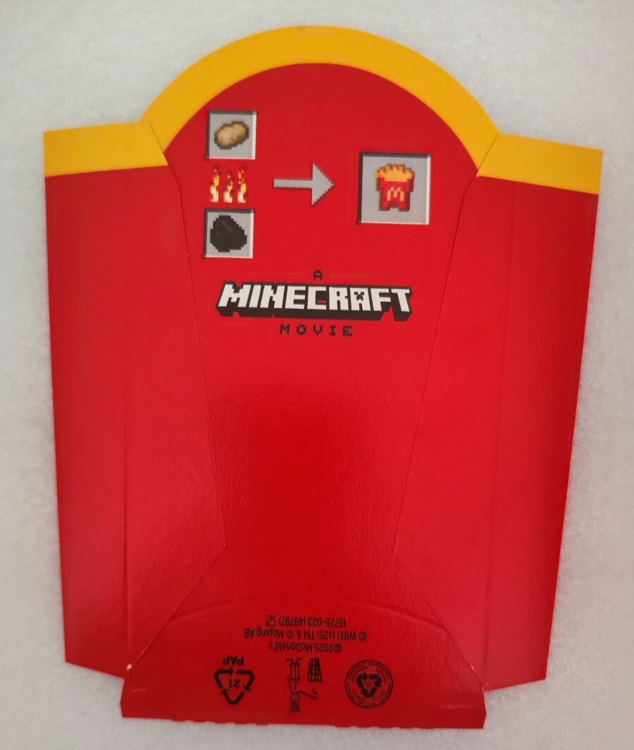 McDonalds Happy Meal BOX 2025 A Minecraft Movie French Fry