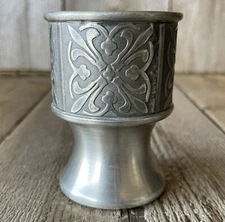 Vintage Mid Century Modern Norwegian VestTinn Pewter Candleholder Bohemian MCM