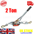 Dual Gear Power Puller UK Heavy Duty 2 Hook Cable Puller Hand Winch 2 Ton