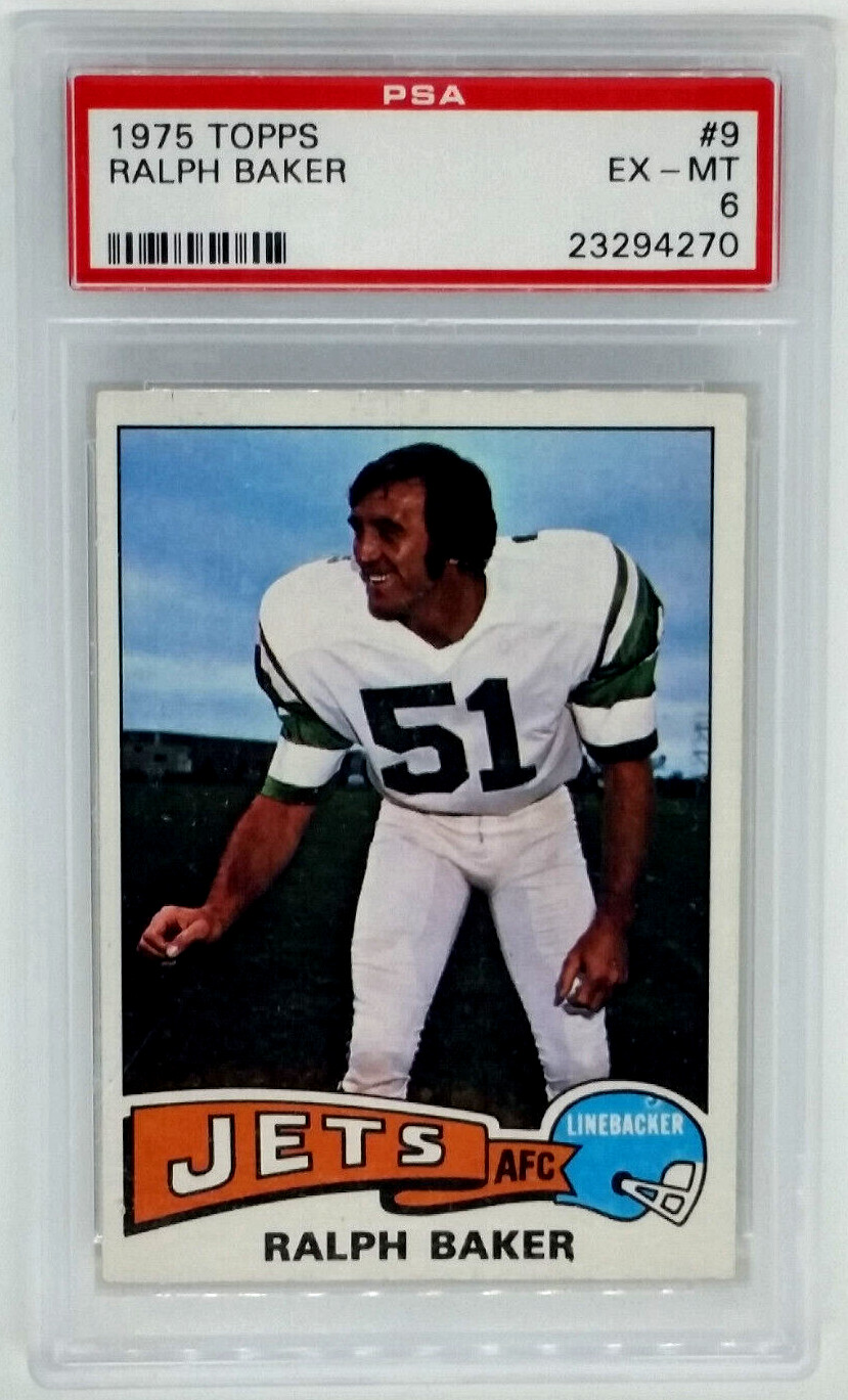 1975 Topps #9 Ralph Baker Card - Graded PSA 6 EX-MT