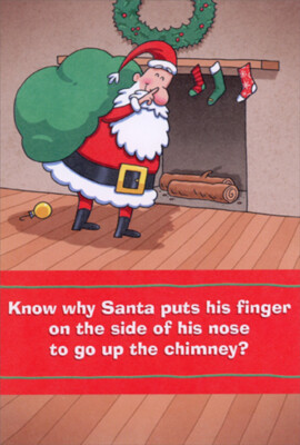 Why Santa Puts His Finger on the Side of His Nose Funny Christmas Card