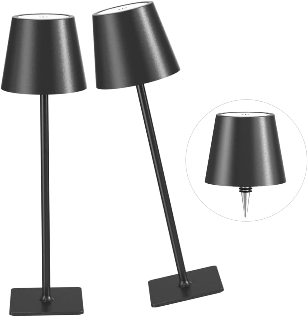 Cordless Table Lamp Set of 2,Rechargeable Bottle Lampshade,Portable LED Wireless