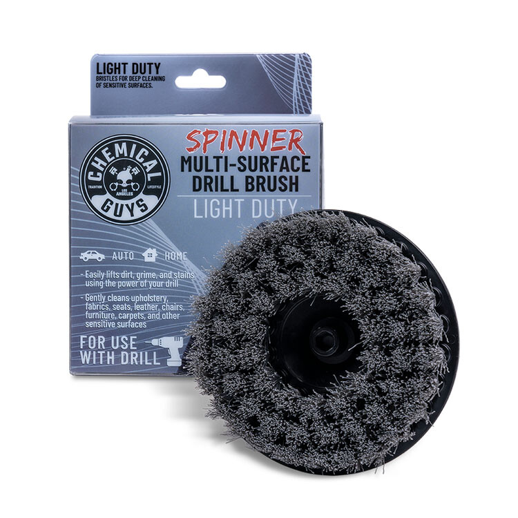 Chemical Guys Multi Surface Brush - Spinner w/ Drill Attachment Light Duty Grey