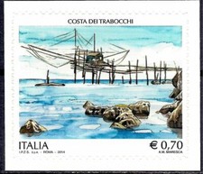Italia 2014 Patrimonio Costa Antico Pesca Macchina Mare Paesaggi Turismo Mnh 1