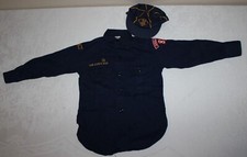 Vintage Cub Scout BSA Lot 2 Blue Shirt Hat Naval Air Base Uniform