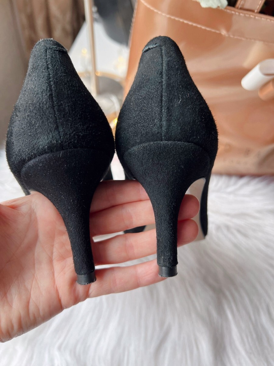 Dune London Amorell Classic Women's Black Suede Heel Shoes Size EU