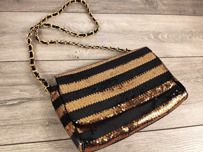 Neu Carolina Herrera 212 VIP Glamouröse Partytasche Pailletten ABEND CLUTCH BAG