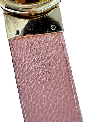 GUCCI 450000 Black Pink Beige Gold Leather Hardware Belt GUCCI 450000Black & Pink Leather Interlocking GG Reversible  main image 2