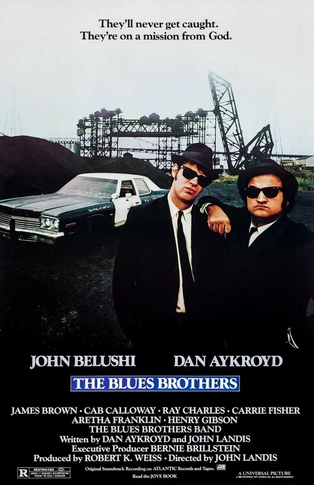 The Blues Brothers movie poster (a) : John Belushi, Dan Aykroyd : 11 x 17