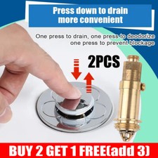 2Pcs Replacement Sink Basin Bath Waste Push Pop Up Internal Spring Plug Bolt UK