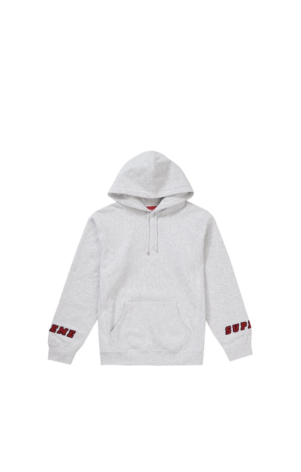 Sweat à capuche avec logo poignet suprême gris cendre grand