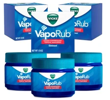 pack of 3 Vicks VapoRub Cough Suppressant Topical Chest Rub, Vapors 1.76oz each