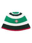 New Casablanca Logo Embroidered Cotton Crotchet Bucket Hat In Green White Multi