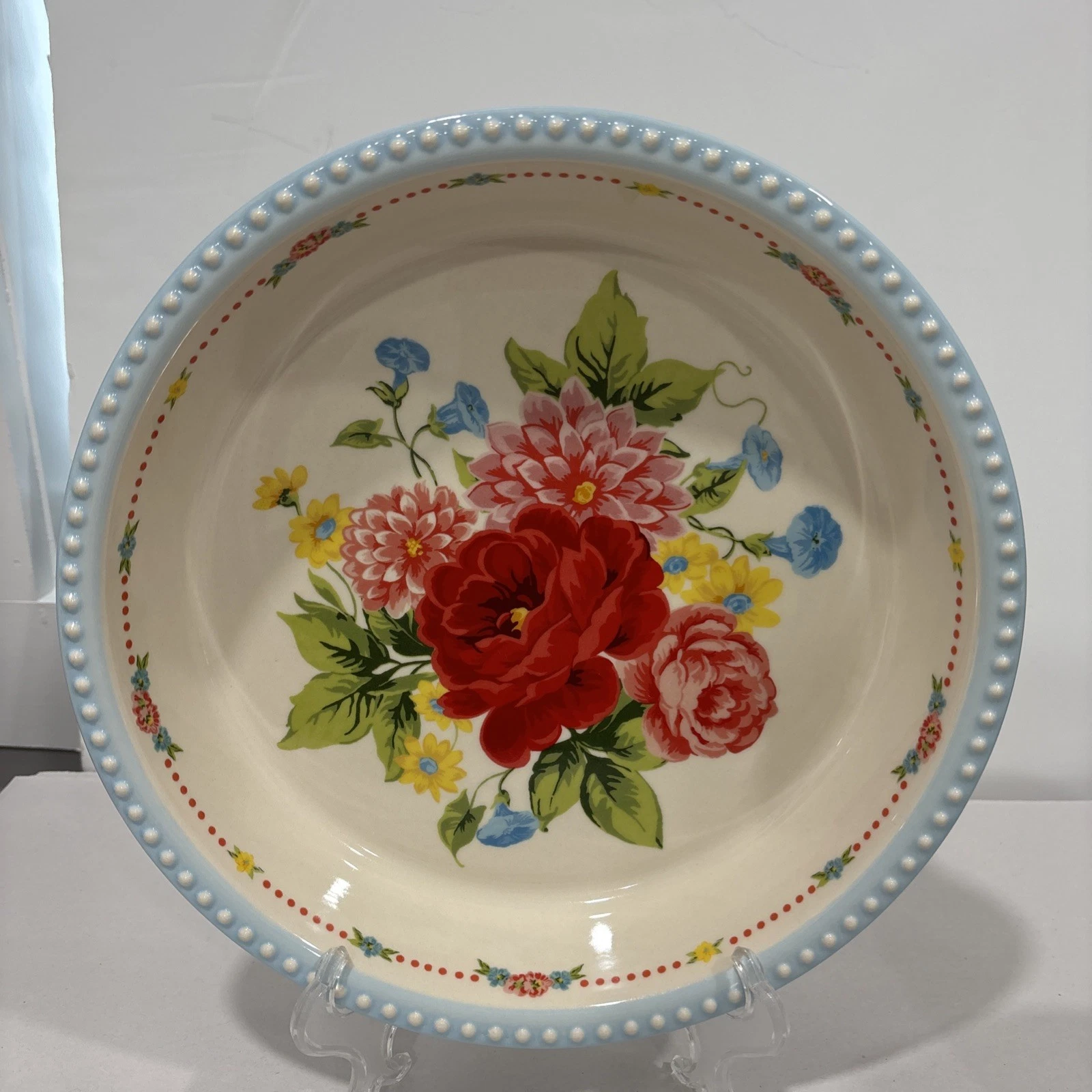 The Pioneer Woman Sweet Rose 10.5” Pie/Casserole Plate Deep Dish Floral
Opens in a new window or tab